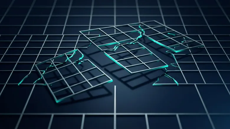 Fractured geometric structure representing broken automation approaches