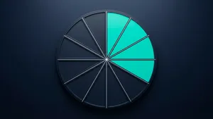 Clock-like geometric radial pattern showing time allocation and AI savings