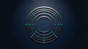 Concentric geometric rings with connection points representing partner network