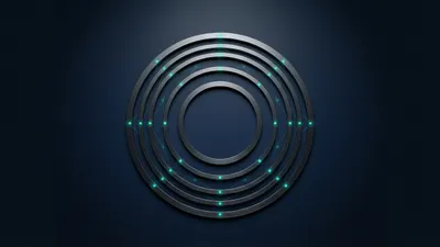 Concentric geometric rings with connection points representing partner network