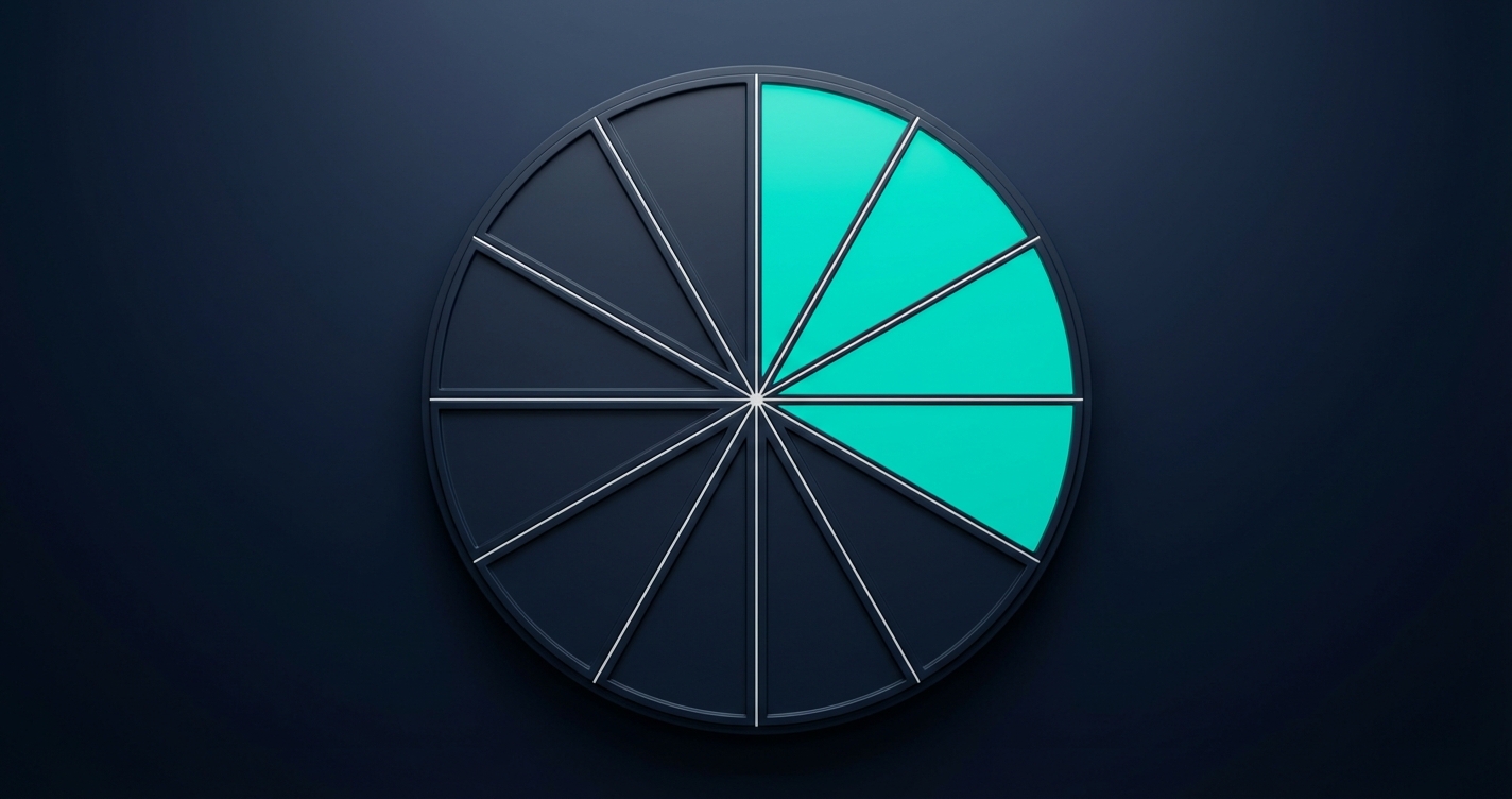 Clock-like geometric radial pattern showing time allocation and AI savings